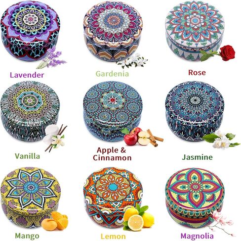9 Pack Scented Candles Soy Candles for Home, 2.2oz Long Burn Time Aromatherapy Soy Wax Jar Candle Home Decorative Fragrance Candles Gift Set for Women Mothers Day Valentine's Day Decor Candles in Saudi Arabia