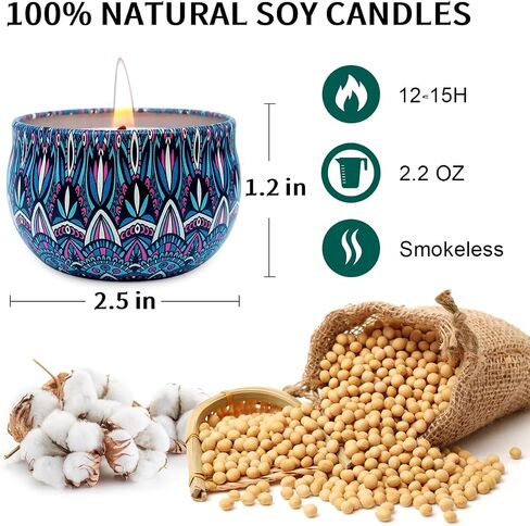 9 Pack Scented Candles Soy Candles for Home, 2.2oz Long Burn Time Aromatherapy Soy Wax Jar Candle Home Decorative Fragrance Candles Gift Set for Women Mothers Day Valentine's Day Decor Candles in Saudi Arabia