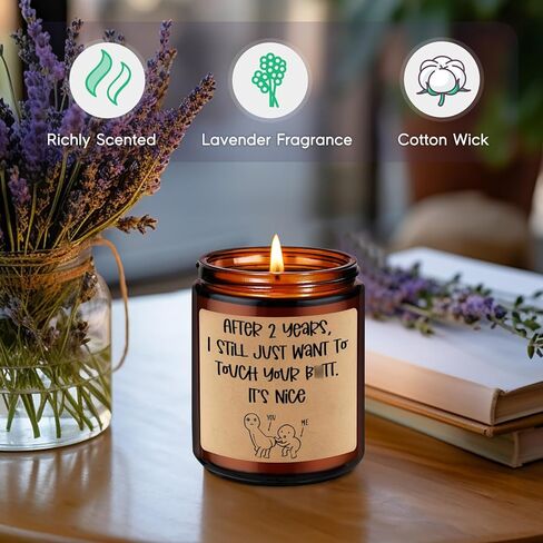 الشموع المعطرة gspy، هدايا شمعة الذكرى السنوية الثانية لصديقها، وصديقتها، والنساء، والرجال - هدايا قطنية للذكرى السنوية الثانية له، لها - هدايا الذكرى السنوية الثانية للزفاف للزوجة والزوج in Kuwait