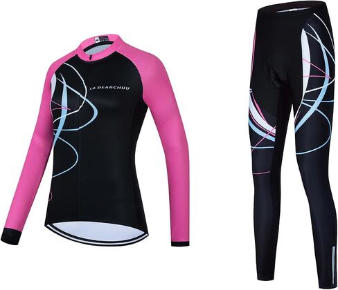 Women's Long Sleeve Cycling Jersey Set Breathable Biking Clothes with 3D Padded Pants in Saudi Arabia