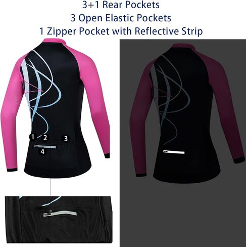 Women's Long Sleeve Cycling Jersey Set Breathable Biking Clothes with 3D Padded Pants in Saudi Arabia