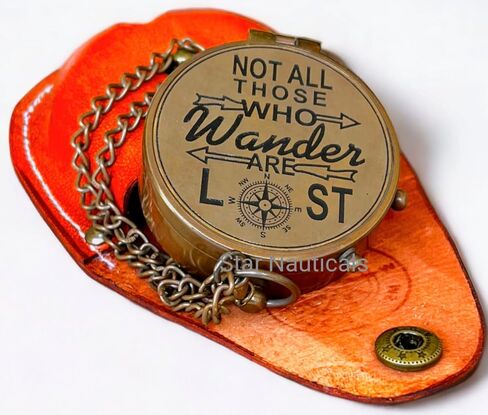 Not All Those Who Wander Are Lost Brass Nautical Antiqe Compaas Go Confidantly Thoreau.Quote Compaas So You Can Brass Campass Star Nauticals 2 X 2 X 0.90 Inches in Saudi Arabia