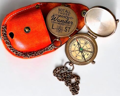 Not All Those Who Wander Are Lost Brass Nautical Antiqe Compaas Go Confidantly Thoreau.Quote Compaas So You Can Brass Campass Star Nauticals 2 X 2 X 0.90 Inches in Saudi Arabia