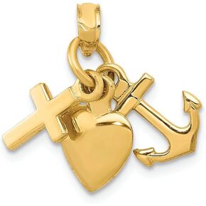 14k Yellow Gold Faith Hope Charity Charm