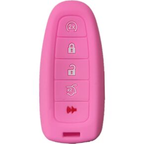 KAWIHEN Silicone Key Fob Cover Compatible with Ford C-Max Edge Escape Expedition Explorer Flex Focus Taurus M3N5WY8609 (Pink)
