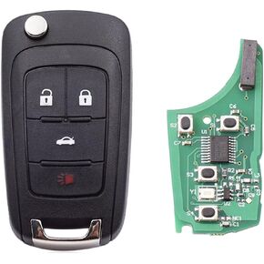 4 Buttons Keyless Remote Flip Car Key Fob Fit for Chevy Equinox Sonic Malibu Camaro Cruze Impala FCC OHT01060512 (1)