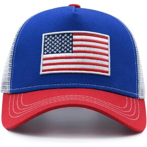 Boys Trucker Hat, Kids American Flag Snapback Mesh Baseball Caps, Birthday Gifts for Children Ages 6-12