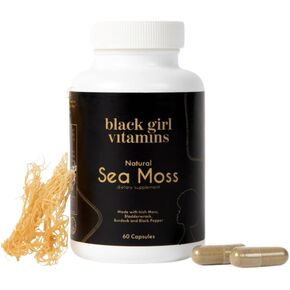 Black Girl Vitamins - Irish Sea Moss Capsules (500 mg) for Immune Support - Organic Sea Moss with Vitamin A, B, C + Zinc-