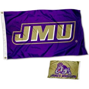 James Madison Dukes Dual Logo Double Sided Flag