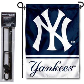 NY Yankees Garden Flag with Stand Holder