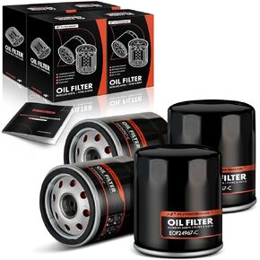 A-Premium 4-PC 10K Miles Protection Spin On Oil Filter Compatible with for Toyota Camry, RAV4, Corolla & Nissan & Chevy & Lexus & Infiniti & Suzuki & for Scion & Daihatsu & Geo & Pontiac & Lotus