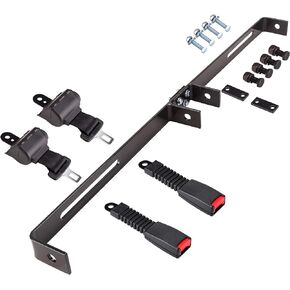 10L0L Universal 2 Passenger Golf Cart Seat Belt Bracket Kit fit Yamaha, EZGO TXT/RXV, Club Car DS Front Seat, Retractable Seatbelts 42" Long