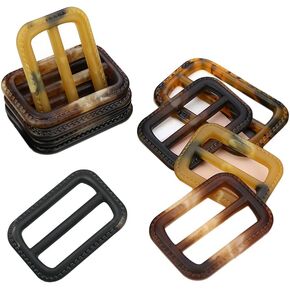 lasenersm 10Pcs 2" Rectangle Resin Buckle Waist Buckle Resin Scarves Buckle Resin Silk Scarf Buckle T-shirt Buckle Belt Buckle for Clothing Belt Handbag Fashion Accessories, Color Random