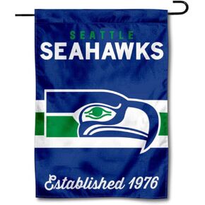 Seahawks Throwback Retro Vintage Garden Flag Double Sided Banner