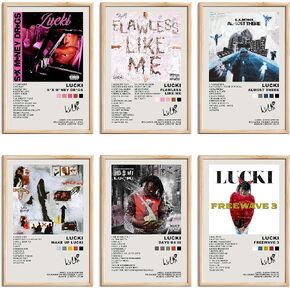 DECOSUN Lucki Poster Album Cover Posters Set of 6 Canvas Bedroom Decor Gift Wall Art Decor Print Picture Paintings for Living Room Bedroom Decoration (8 x 12 Inch) in Saudi Arabia