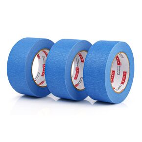 6 Rolls Painters Tape 1 inch Bulk Painter Tape Blue Wide Roll, Blue Masking Tape, Blue Paint Tape 1 Inches x 60 Yards for General Purpose Walls Painting, Automotive