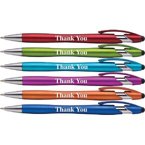 "Thank You" Gift Stylus Pens For All TouchScreen Devices - 2 in 1 Combo Pen for Events, Parties, Employee Appreciation & More (25 Pack)