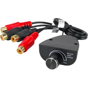 Scosche Universal RCA Bass Boost Controller Knob for Car Audio Amplifier Subwoofer - Car Speaker Amp Remote Volume Control - Gain Level Controller