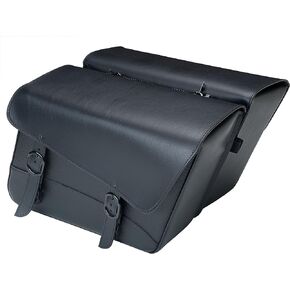 Dowco Willie & Max 59589-00 Black Jack Series: Synthetic Leather Large Slant Motorcycle Saddlebag Set, Black, Universal Fit, 19 Liter Each/38 Liter Total Capacity