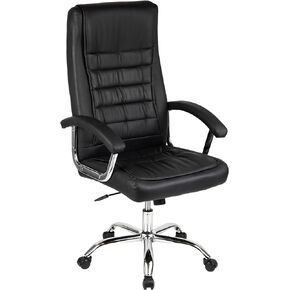 Mind Reader Executive Headrest Height Adjustable, Desk Chair, Office, 25" L x 22" W x 45-47.5" H, Black