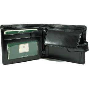 Visconti Monza 5 Quad Fold Soft Leather Italian Glazed Wallet (Brown)