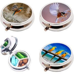 3pcs Pill Box,3 Compartment Small Pill Case for Purse, Cute Mini Medicine Organizer Travel Pill Organizer,Portable Pill Container and Medicine Vitamin Organizer
