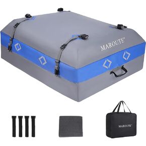 Rooftop Cargo Carrier Bag，21 Cubic Feet Heavy Duty Waterproof Rooftop Car Bag,Fits for All Cars with/Without Rack,8 Door Hooks,Storage Bag (21 Cubic Feet)