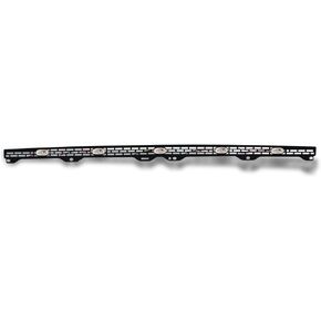 Armordillo USA 8721698 Mesh Style Hood Bumper Bulge Molding Grille Insert - Piano Black With 5x Clear Lens LED Lights Fits 2014-2020 Toyota Tundra