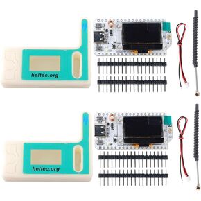 2 Sets Esp32 Lora V3 915mhz WiFi+BLE Development Board Kit 0.96inch OLED Display SX1262 + Lora V3 case +824-960MHz Antenna for Arduino NodeMCU IoT