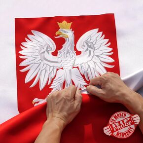 علم أنلي المقاوم للتمزق مزدوج الجوانب 3 طبقات من علم بولندا مقاس 3 × 5 قدم - لون زاهي، رأس قماش ومقاوم للتجاعيد - أقوى وأطول أعلام النسر البولندي 3 × 5 قدم