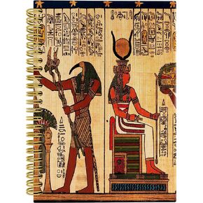 Ancient Egyptian Gods Hieroglyphics Mythology Art Lined Hardcover Spiral Notebook Journal 5.5×8.3 Inch,College Ruled Notebook for Work Notes Journaling,Egyptian History Gifts