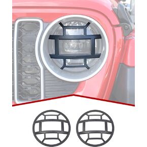 JeCar Front Light Covers Headlight Bezel Guards Exterior Accessories Compatible with Jeep Wrangler JL JLU 2018-2023