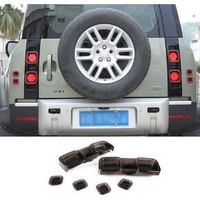 Tail Light Cover Compatible with 2020 2021 2022 2023 Land Rover Defender 90 110, Smoked Tail Light Cover, 6Pcs (Transparent Grey)