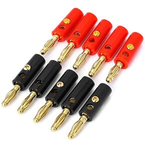 10Pcs Speaker Banana Plugs 4mm Banana Plugs Speaker Banana for Speaker Wire Gold Plated Speaker Wire Banana Plugs Connectors