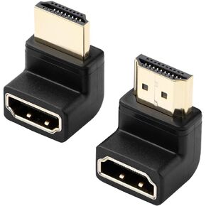 ELUTENG 90 Degree HDMI Adapter 8K@60Hz Right Angle HDMI 2.1 Adapter Gold Plated Male to Female HDMI Connector with HDR for TV, Roku, Fire Stick, Chromecast, Switch, Laptop, PC
