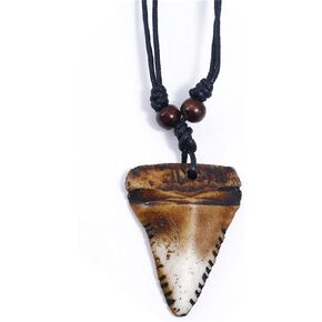 Shark Tooth Necklace for Men Women Personalized Vintage Bohemian Long Tribal Leather Shark Teeth Pendant Hawaiian Beach Surfer Jewelry Adjustable Cord Necklace for Boy Teen Girls