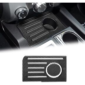 Compatible with Carbon Fiber Center Control Storage Box Slot Mat Cover Decoration Sticker for Toyota Tundra 2014 2015 2016 2017 2018 2019 2020 2021 (2PCS Black)
