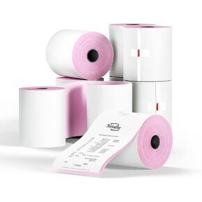 (10 لفات) طبقتان من اللفات الخالية من الكربون مقاس 3 بوصات × 95 قدمًا، ورق إيصالات أبيض/أصفر، ماكينة تسجيل المدفوعات النقدية بطبقتين in Kuwait