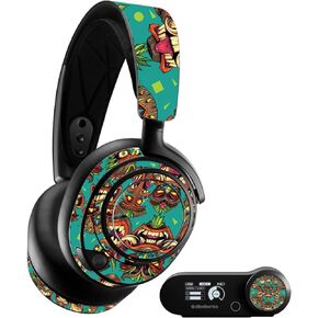 MightySkins Skin Compatible with SteelSeries Arctis Nova Pro - Crazy Tikis | Protective, Durable, and Unique Vinyl Decal wrap Cover | Easy to Apply, Remove, and Change Styles | Made in The USA