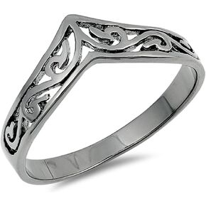 CHOOSE YOUR COLOR Sterling Silver Chevron Thumb Ring