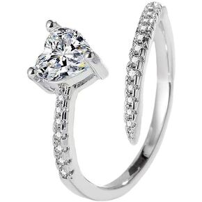 925 Sterling Silver Rings for Women, Cubic Zirconia Adjustable Band Thumb Finger Ring, Minimalist Knot Shape Statement Stacking Ring for girls