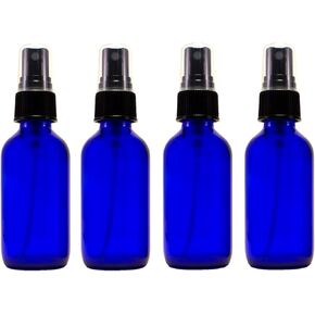 2oz Cobalt Atomizer Bottles (4 Pack) Fine Sprayer Atomizer Glass Essential Oil Bottle