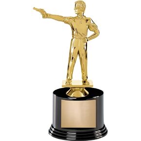 Crown Awards 7.5" Civilian Pistol Award On Round Trophy Base