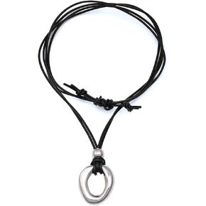 Boho Chunky Pendant Necklace for Women Men 14K Gold Plated Choker Faux Leather Choker Summer Beach in Saudi Arabia