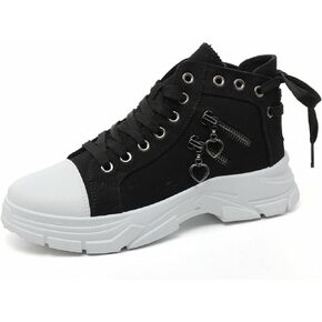 Women's Lightweight High Top Platform Canvas Sneakers Breathable Walking Shoes