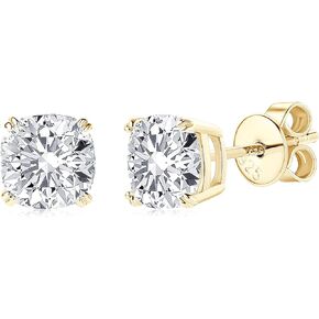 Cushion Cut Moissanite Stud Earrings, 3cttw D Color Lab Created Diamond, Sterling Silver Platinum Plated 4 Prong Earrings for Women or Men Birthday Jewerly Gifts