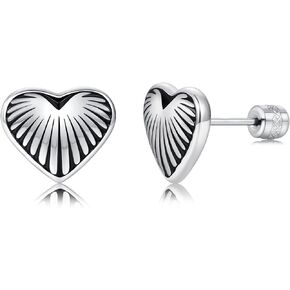 Stainless Steel Geometry Screw Back Earrings Hypoallergenic for Sensitive Ears