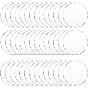 Yalikop 60 Pieces Acrylic Disc Clear Acrylic Circles Blank Transparent Acrylic Disc Blank Round Circle Plastic Disc Acrylic Sheet for Wedding Teacher Mother's Day DIY Projects Crafts(4 Inch/ 10 Cm)
