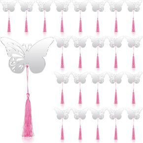 PerKoop 50 Pieces Butterfly Bookmarks Mirror Magnets Bookmarks Butterfly Wedding Favors for Quinceanera Gift Party Decorations Birthday Souvenirs Women Lover Friend Female Reader