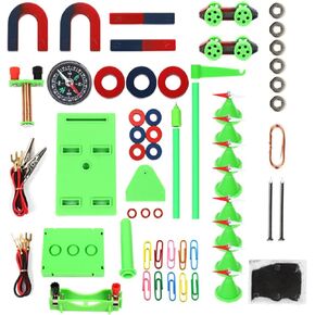 Labs Junior Science Magnetism Set for Experiment Education,70PCS STEM Magnetic Teaching Tools,Electricity Discovery Circuit and Magnetism Experiment Kits Science Educational Toys